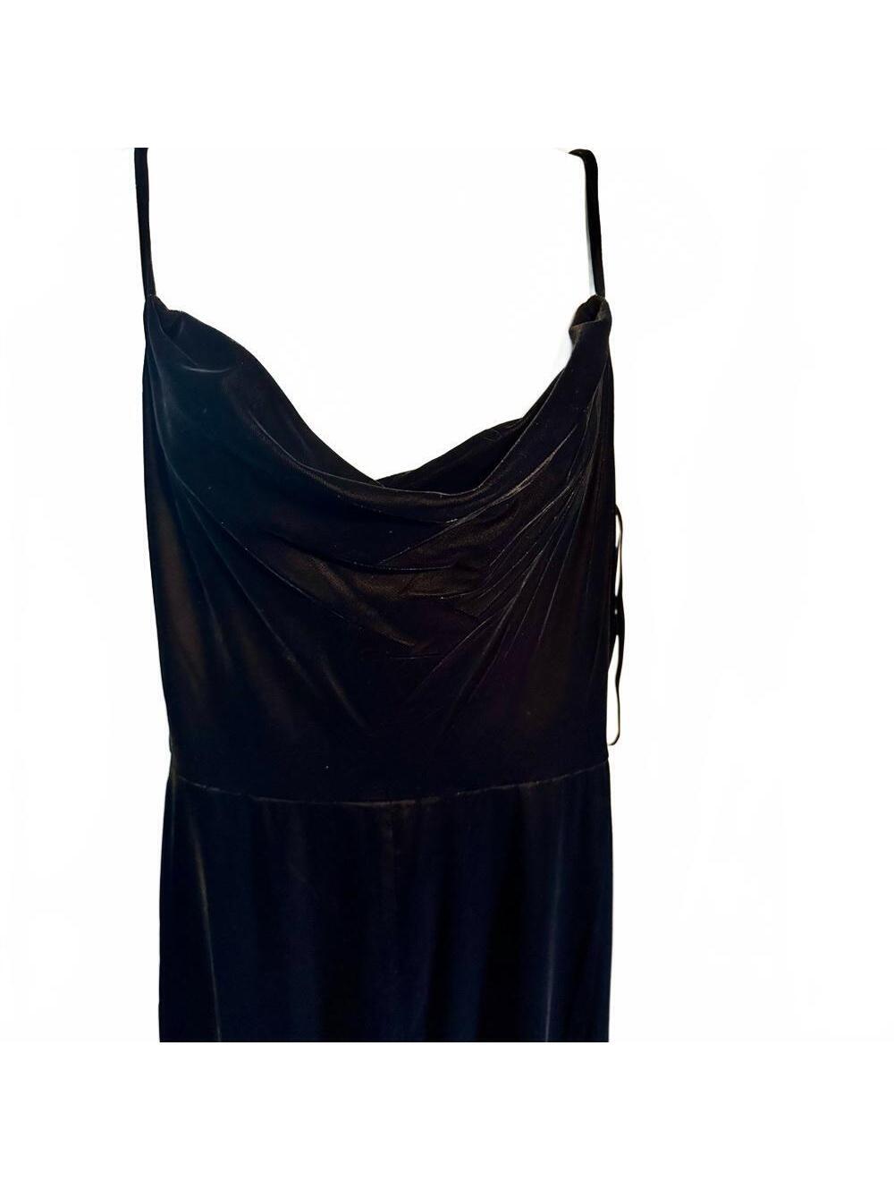 NWT RACHEL ZOE sz8 BLACK gown velvet spaghetti straps gown